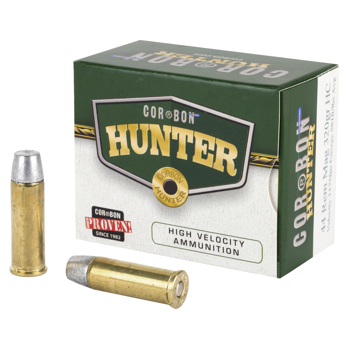 Cor-Bon .44 Magnum Hunting Hard Cast 320 grain Jacketed Hollow Point ammunition