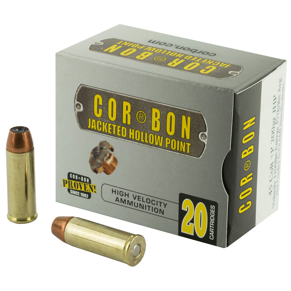 Cor-Bon Self Defense +P Jacketed Hollow Point 200 Grain .45 Long Colt 1100 FPS 757750451100