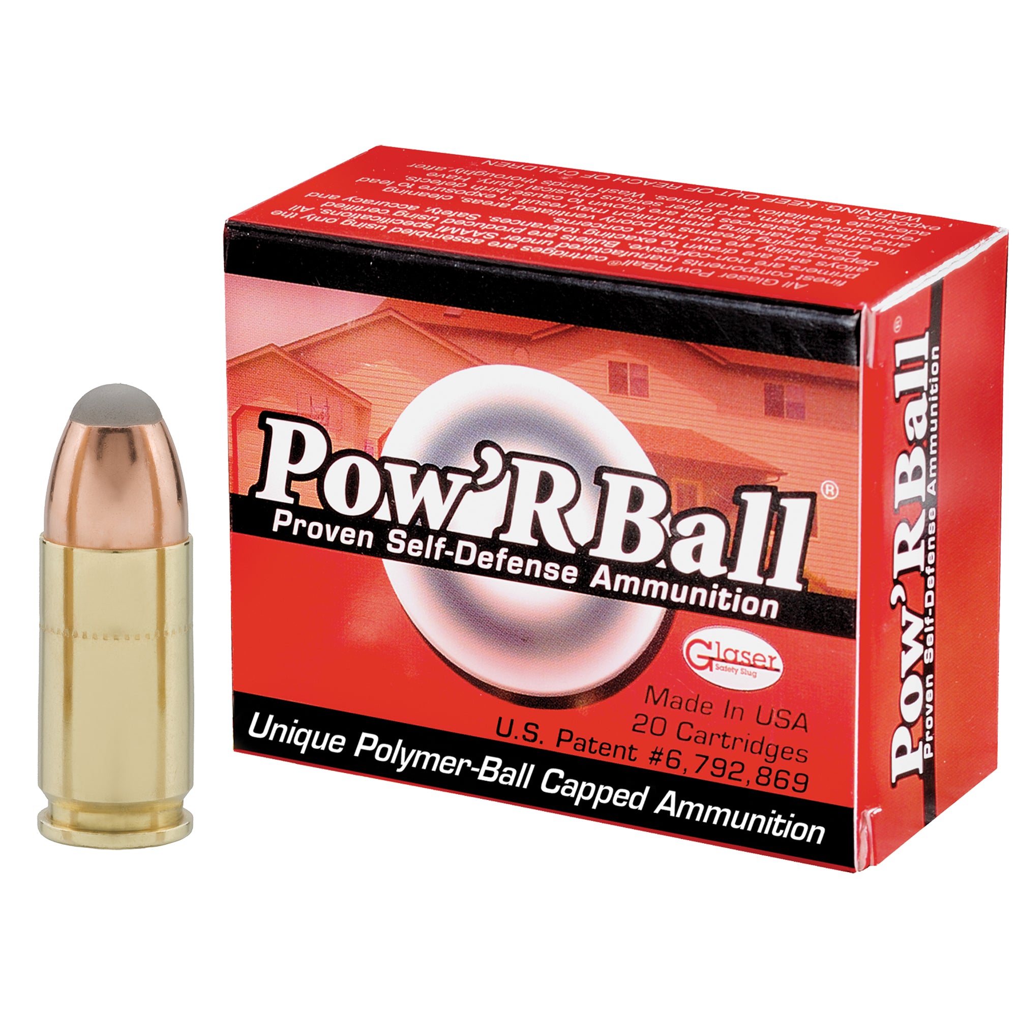 Cor-Bon Glaser Pow'rBall +P Jacketed Hollow Point 100 Grain 9mm Luger/Parabellum 1475 FPS 757750900707
