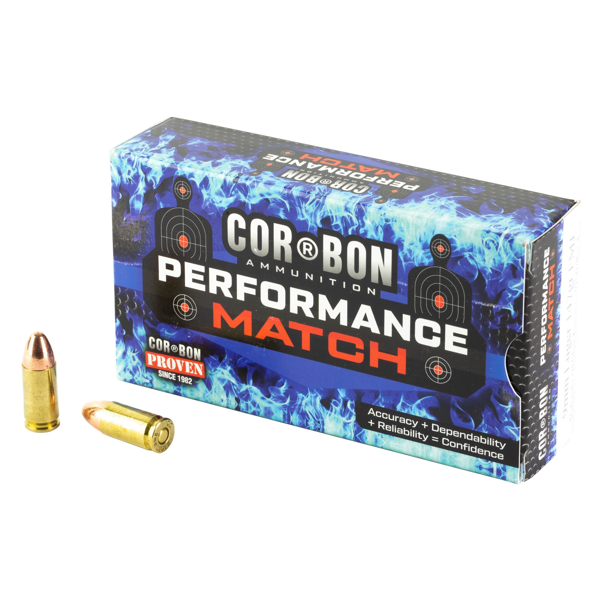 Cor-Bon 9mm Luger / Parabellum Performance Match 147 grain Full Metal Jacket ammunition