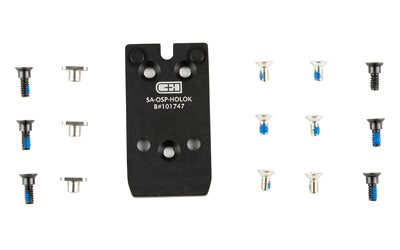 C&H Precision SA-OSP-HOLOk Optic Plate, Springfield Armory XDM OSP to Holosun 407K/507K, Black Finish, SS Hardware