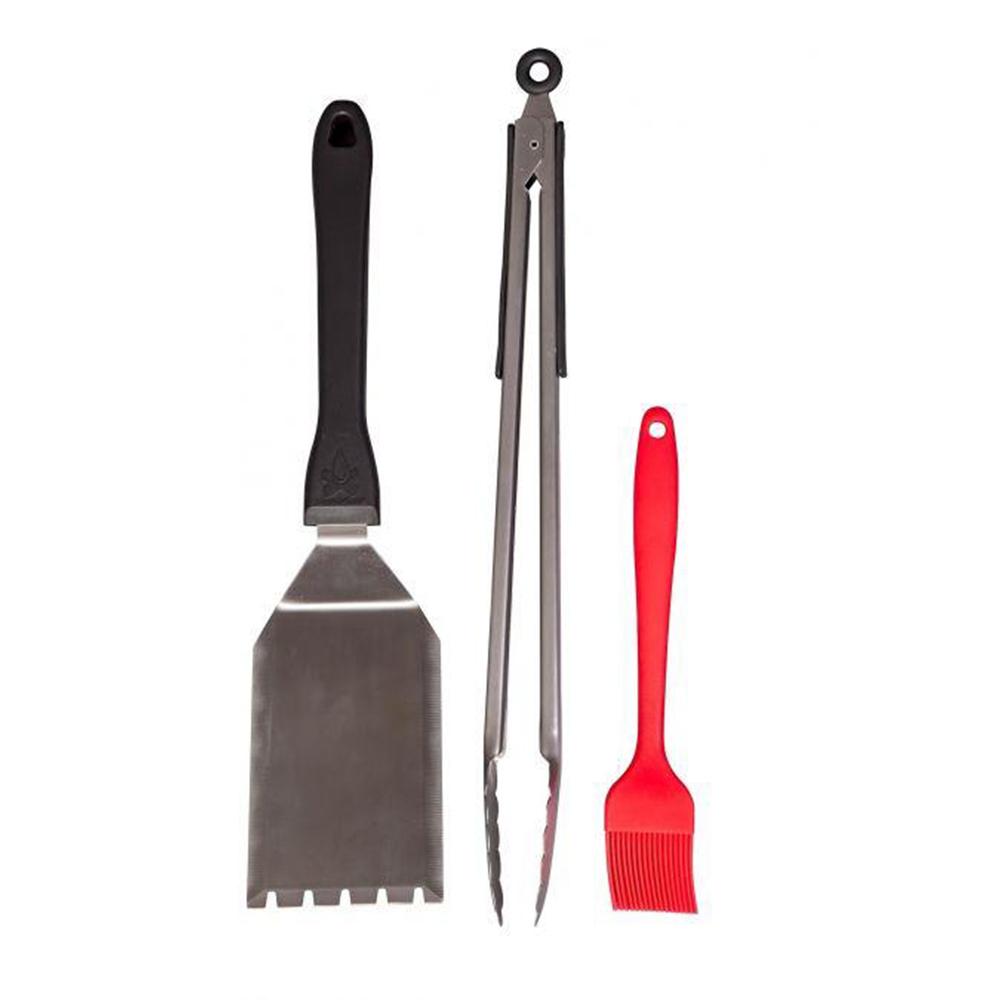 Camp Chef BBQ 3-Piece Tool Set with Silicone Basting Brush