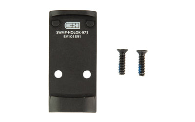 C&H Precision SWMP-HOLOk-975 Optic Plate, S&W M2.0 C.O.R.E. to Holosun 407K/507K/Trijicon RMSc/Vortex Defender CCW, Black