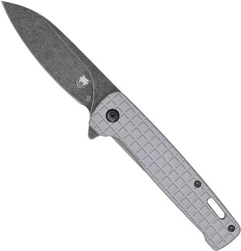 CobraTec Rhino 3.37" D2 Stonewash Folding Knife Grey Black Finish