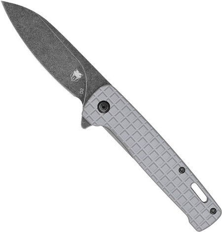 CobraTec Rhino 3.37" D2 Stonewash Folding Knife Grey Black Finish