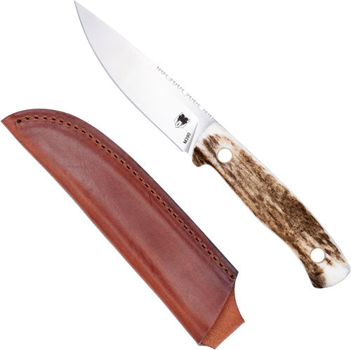 CobraTec Koonsman 4-Inch Stag M390 Fixed Blade with Leather Sheath