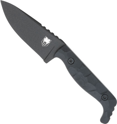 CobraTec Kingpin Fixed Blade Knife 4" Black D2 Steel and Kydex Sheath