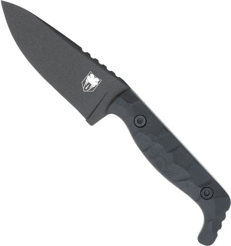 CobraTec Kingpin Fixed Blade Knife 4" Black D2 Steel and Kydex Sheath