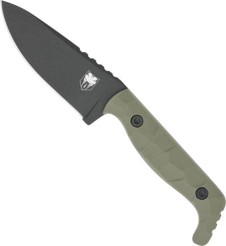 CobraTec Kingpin 4-Inch OD Green D2 Steel Fixed Blade with KDX Sheath