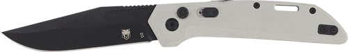 CobraTec Naja 3.5" D2 Side Button Automatic Knife in Lunar Grey
