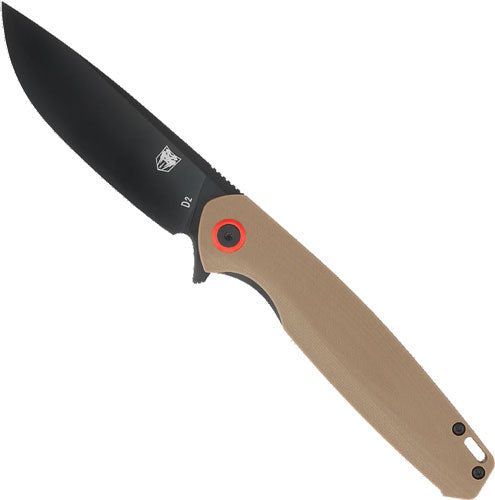 CobraTec Rath 3.5" D2 Folding Knife Brown with Black Blade