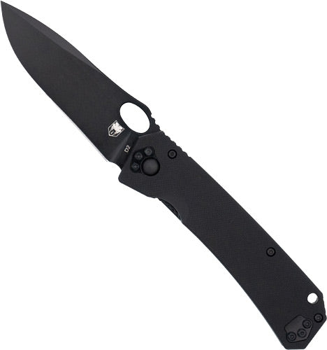 CobraTec Raven 3.25" D2 Folding Knife Black Blade and Lanyard Loop