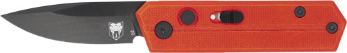 CobraTec Stinger Folder Knife 1.9" Red/Blk D2 Blade with SD Button