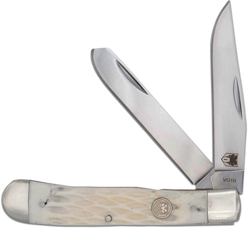 CobraTec Trapper Two-Blade G-10 White Bone SS Slip Joint Folding Knife