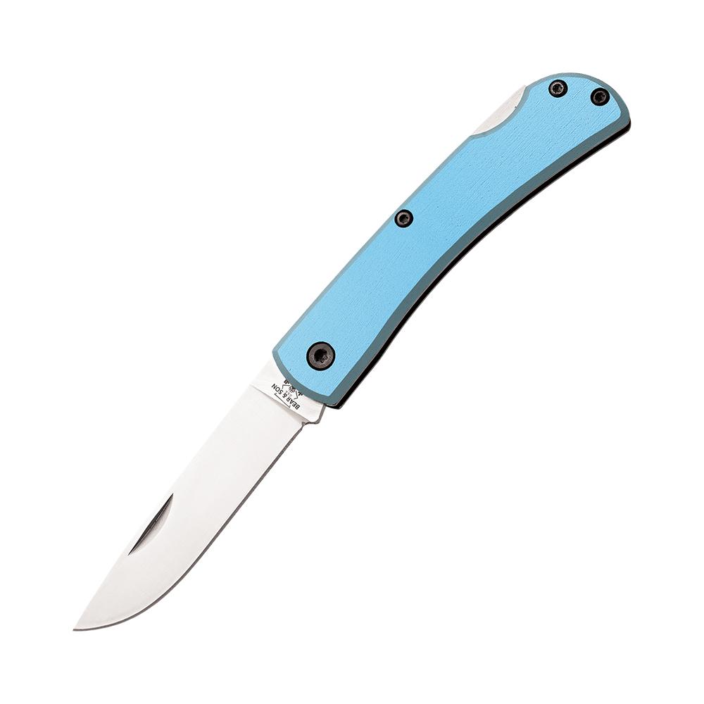 Bear & Son Locking Farmhand Folding Knife 2-3/4" Drop Point Blue Handle