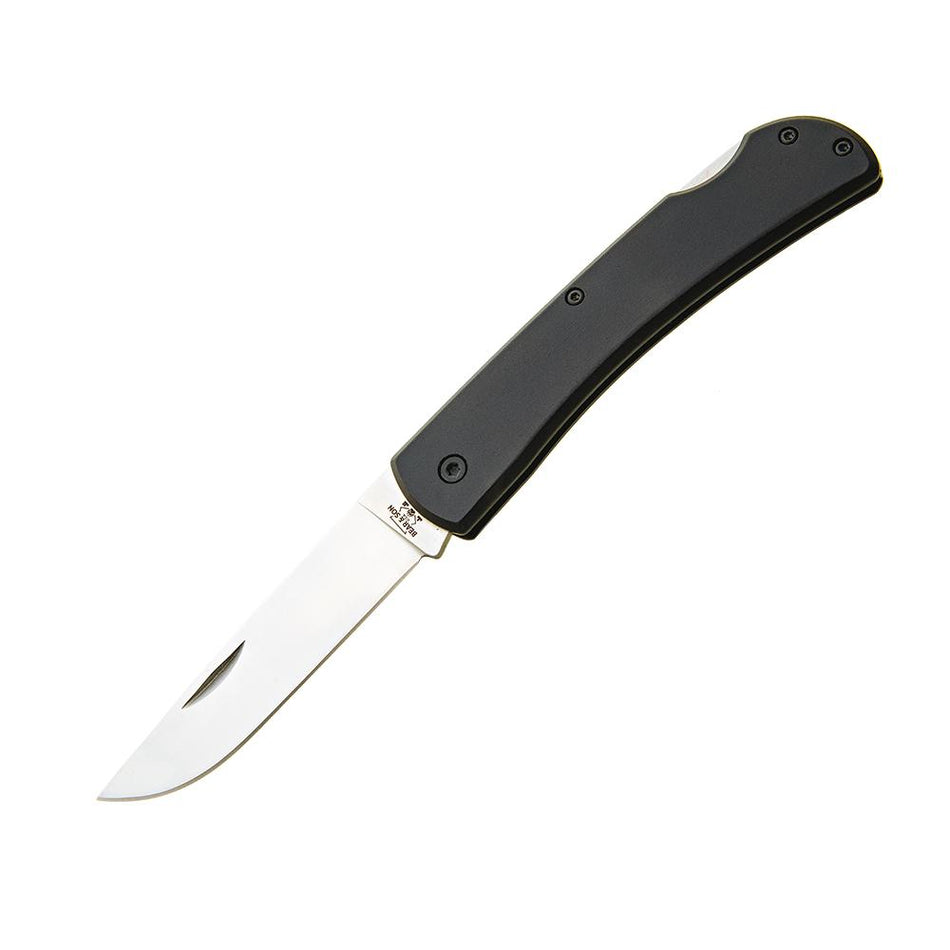 Bear & Son Large Farmhand Locking Folding Knife 3-5/8" Drop Point Stainless Black
