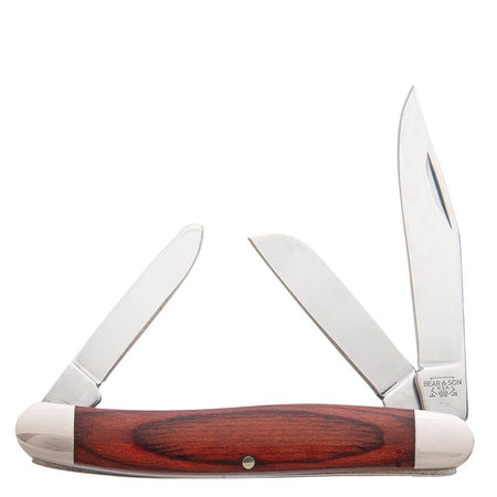 Bear & Son Rosewood Stockman Folding Knife 2-3/8" Clip Point Three Blade