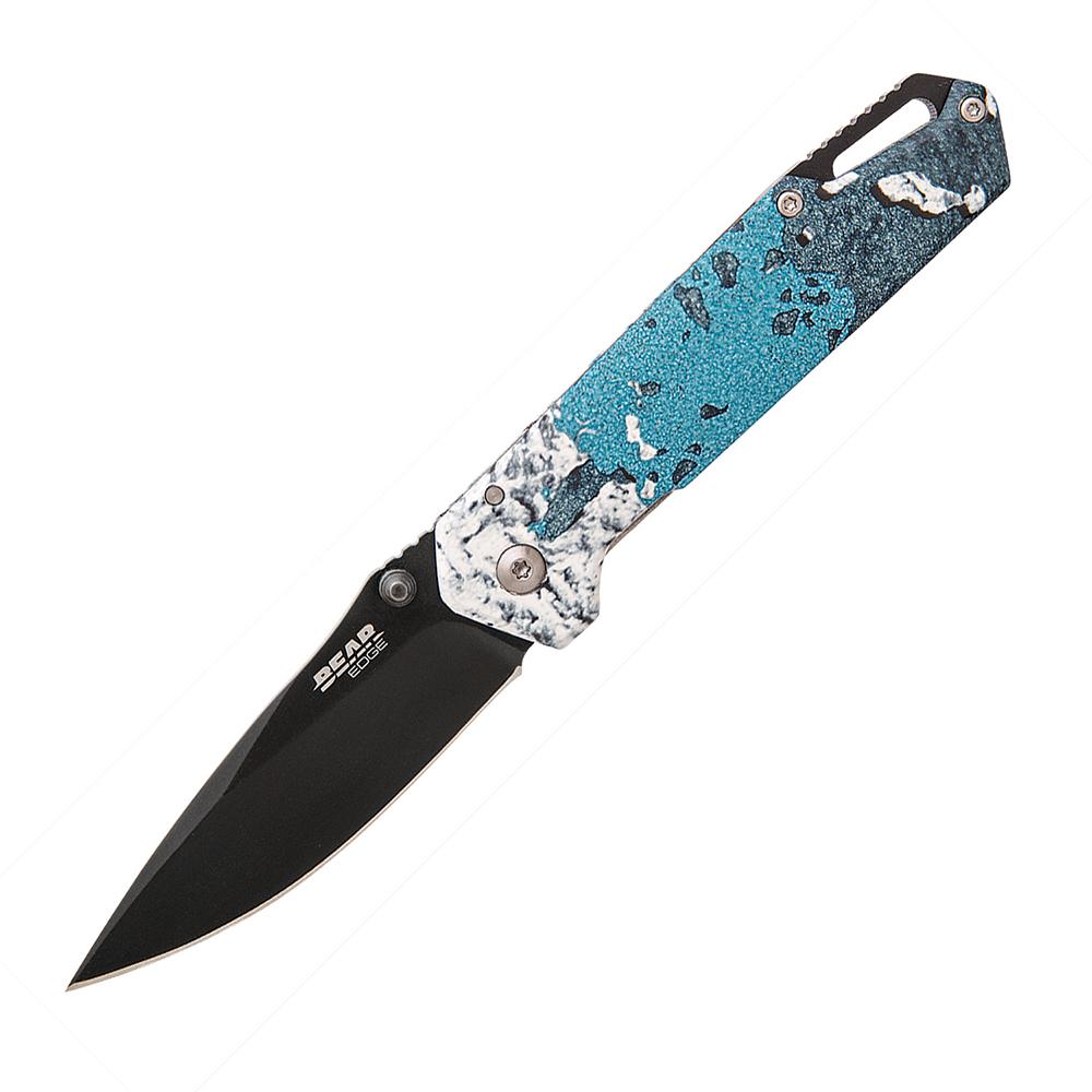 Bear & Son Brisk 3.0 Medium Folder 2-7/8" Drop Point Blade in TrueTimber Rift Blue