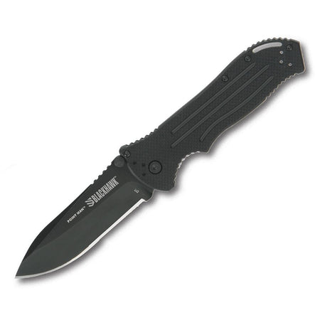 Bear & Son Blackhawk Sideliner Flipper Folding Knife 3-3/8" Drop Point Black G10 Handle