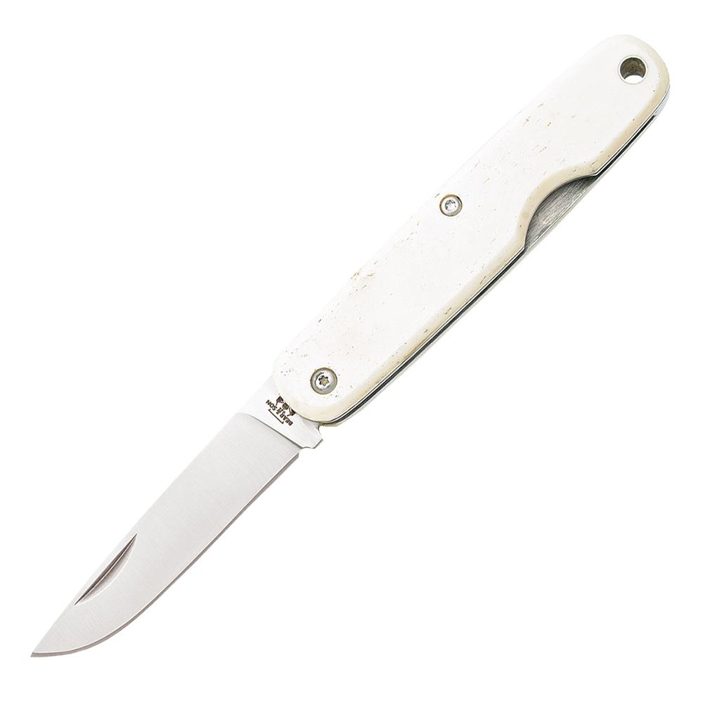 Bear & Son Slip Joint Folding Pocket Knife 2-1/4" Drop Point White Smooth Bone Handle