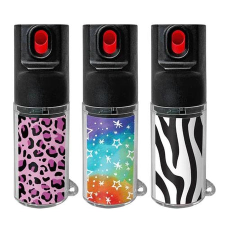 Mace Chameleon Fashion Pepper Spray Pink Stars and Zebra Skins