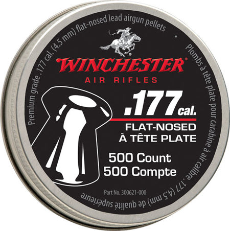 Winchester .177 Caliber Flat Pellet Tins 500-Count 6-Pack