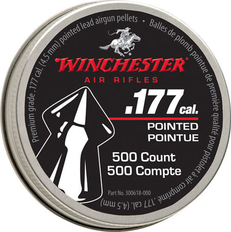 Winchester .177 Caliber Pointed Pellet Tins 500-Count 6-Pack