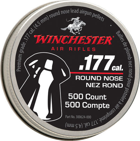 Winchester .177 Caliber Round Nose Pellet Tins 500-Count 6-Pack