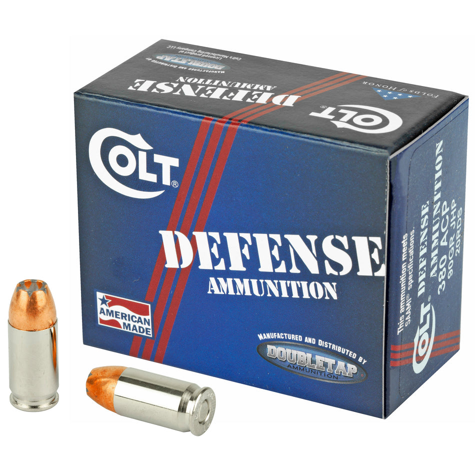 DoubleTap .380 ACP/Auto Colt Defense 90 grain Jacketed Hollow Point ammunition