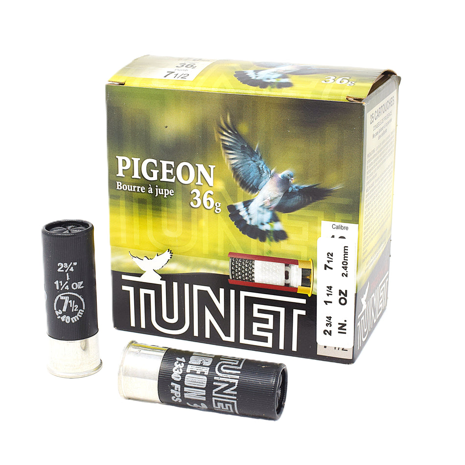Tunet Pigeon Skirted Wad 12 Gauge #7.5 Shot 2 3/4" 1.25 oz