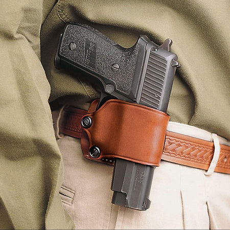 DeSantis #023 Yaqui Slide Tan Leather Holster for Most DA Autos Right Hand