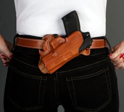 DeSantis Small of Back Holster Style 067 for Glock 26 27 33 Tan Left Hand