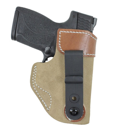 DeSantis #106 Sof-Tuck Holster for Smith & Wesson Bodyguard 380 Natural Suede RH