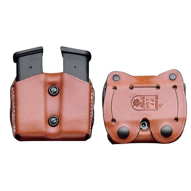 DeSantis Tan Ambidextrous Double Magazine Pouch for Glock 17/19/22