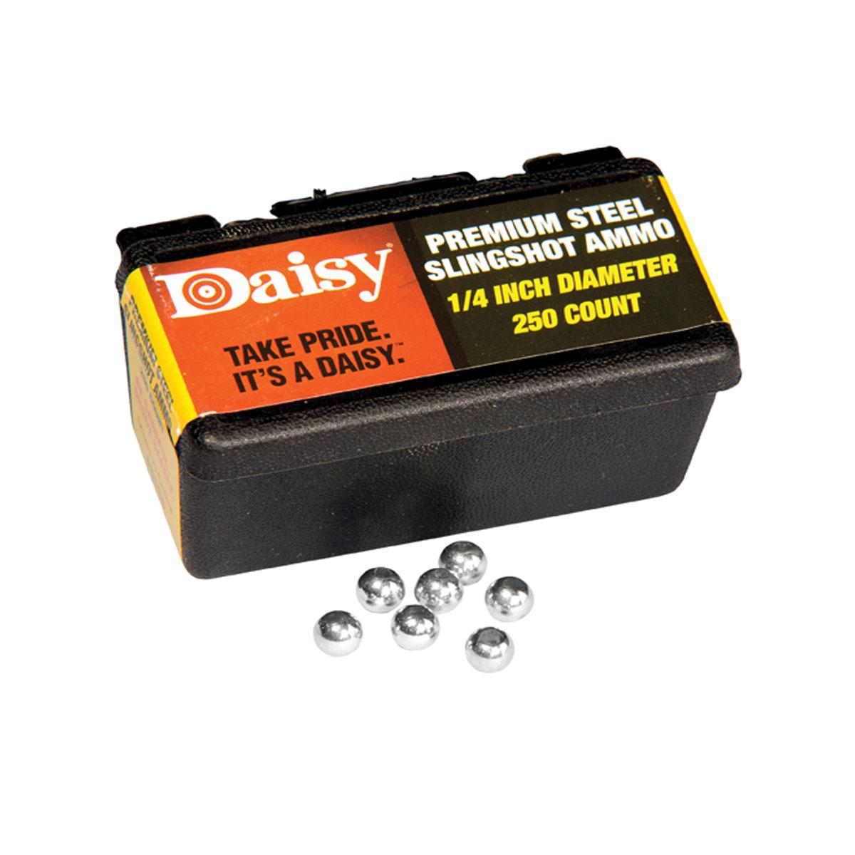 Daisy PowerLine 1/4" Zinc-Plated Steel Shot Slingshot Ammo 250-Pack
