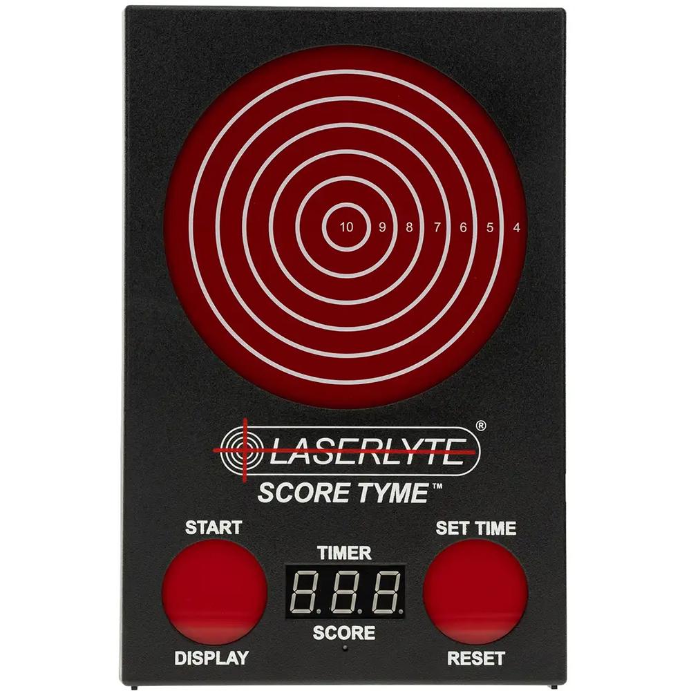 LaserLyte ScoreTyme Dry-Fire Practice Scoring Target with LED Display, Black and Red 1231436