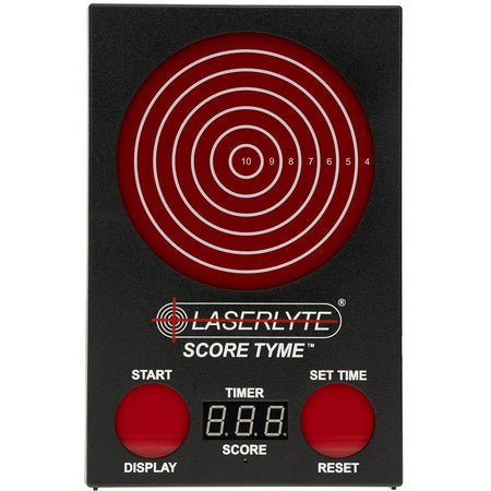 LaserLyte ScoreTyme Dry-Fire Practice Scoring Target with LED Display, Black and Red 1231436