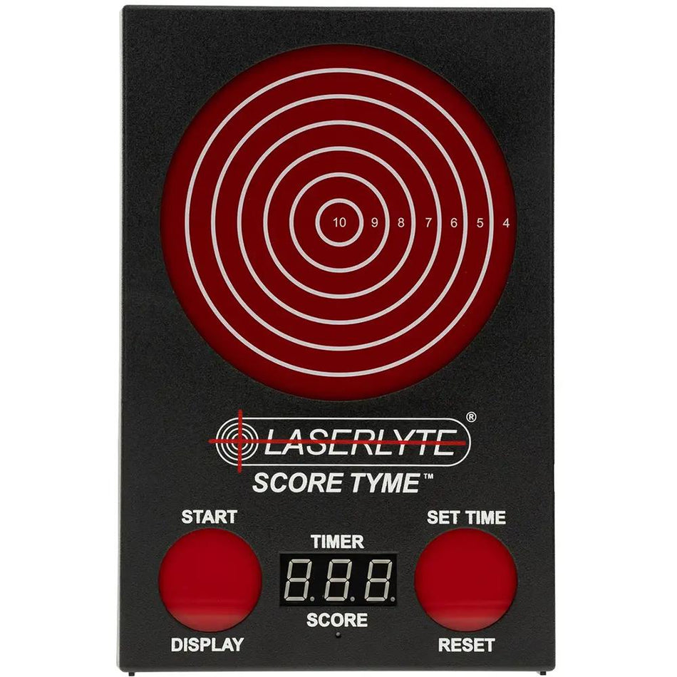 LaserLyte ScoreTyme Dry-Fire Practice Scoring Target with LED Display, Black and Red 1231436