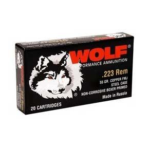 Wolf .223 Remington PolyFormance 55 grain Full Metal Jacket ammunition