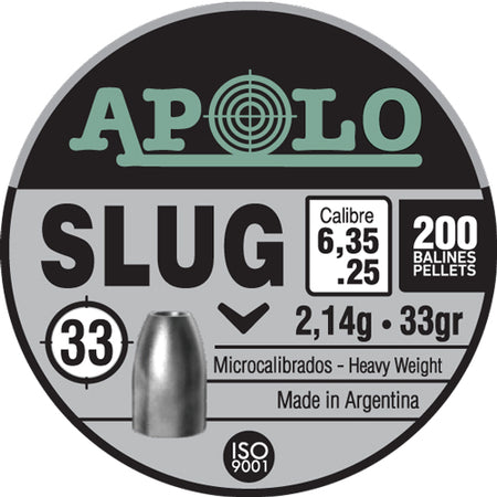 Hatsan Apolo .25 Slug Airgun Pellets 33 Grain Pack of 200