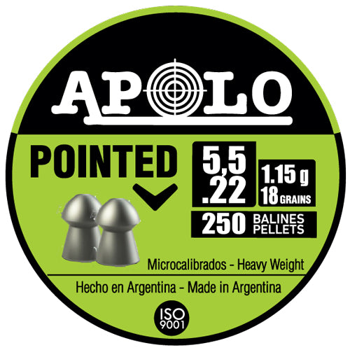 Hatsan Apolo .22 Pointed Airgun Pellets 18 Grain Pack of 250
