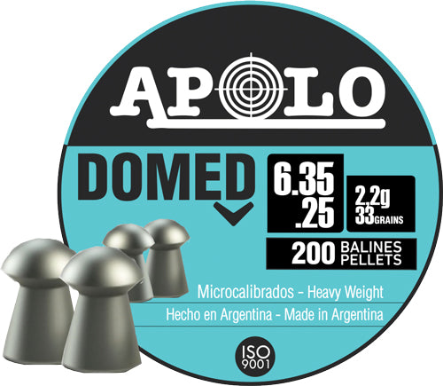 Hatsan Apolo .25 Domed Airgun Pellets 33 Grain Pack of 200