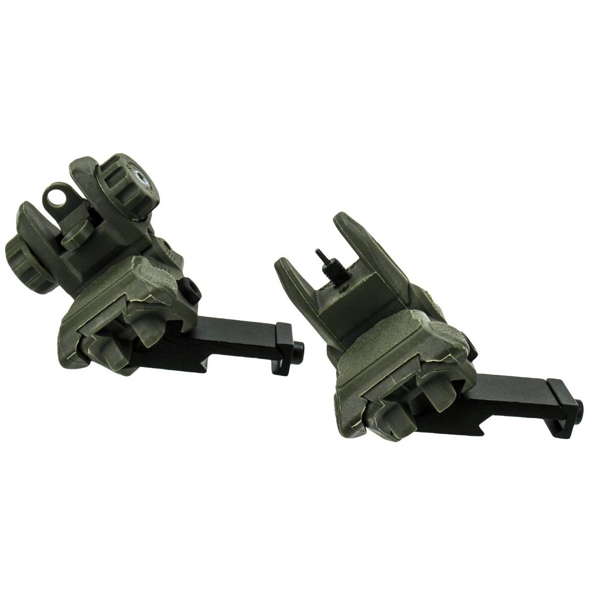 TacFire AR-15 45 Degree Low Profile Polymer Pop-Up Sights OD Green