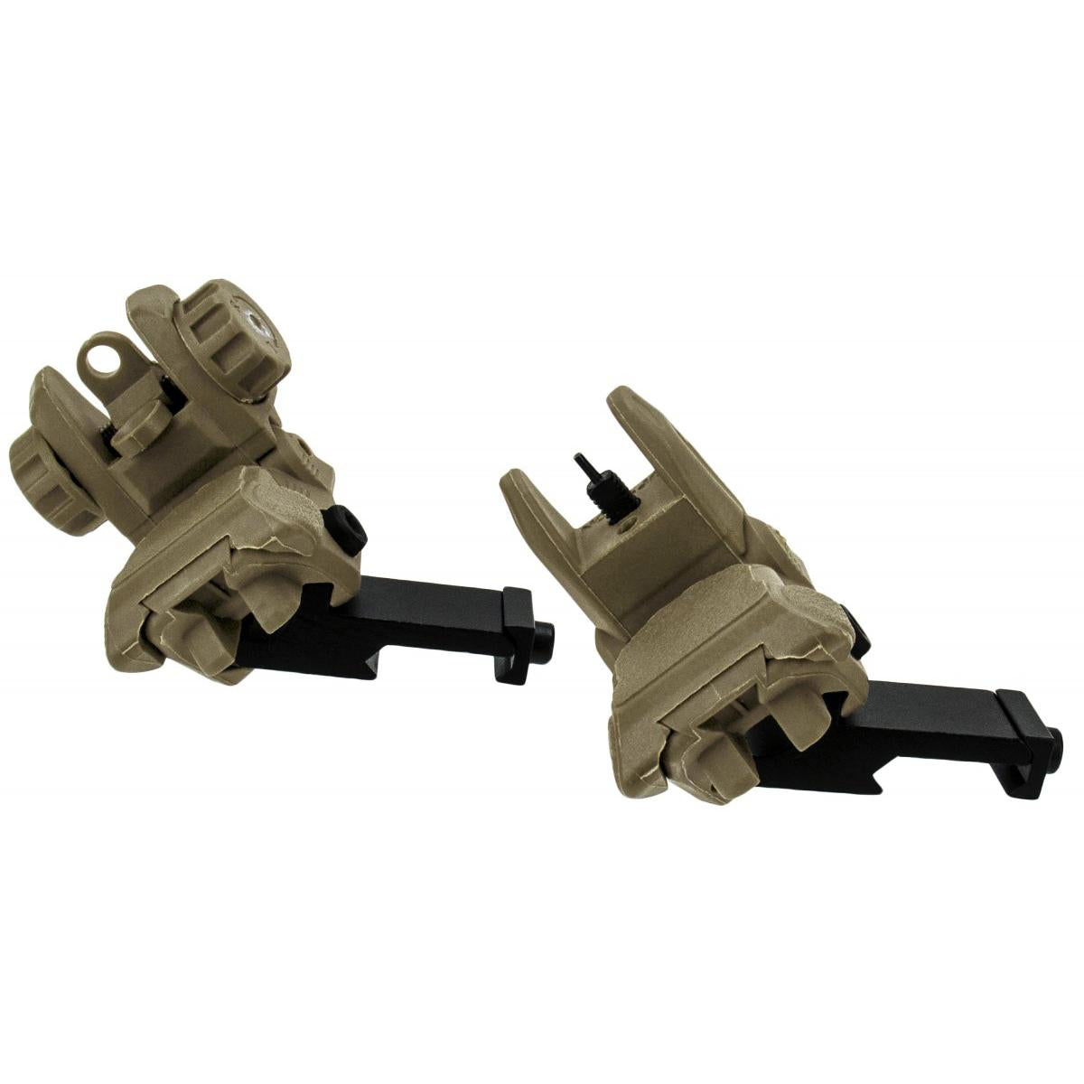 TacFire Tan AR-15 45 Degree/Low Profile Pop-Up Backup Iron Sights