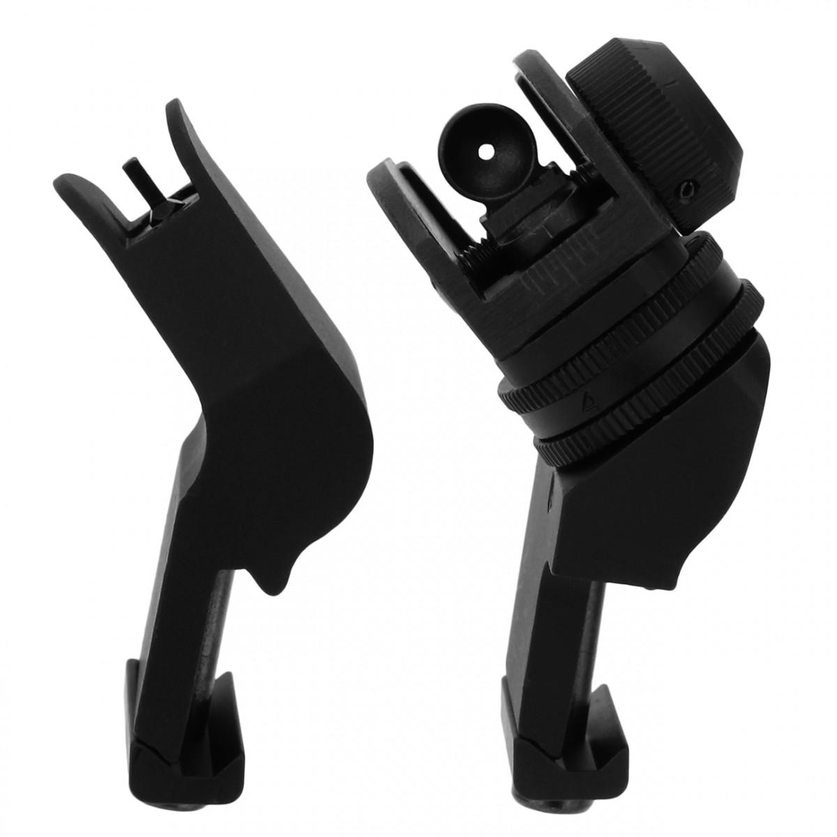 TacFire AR-15 45-Degree Quick Transition Backup Sights Black Anodized Aluminum