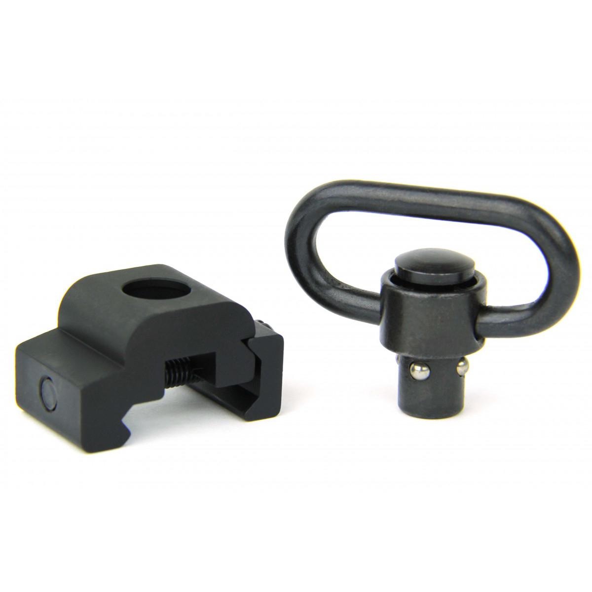 TacFire Picatinny Rail Sling Mount with QD Push Button Swivel