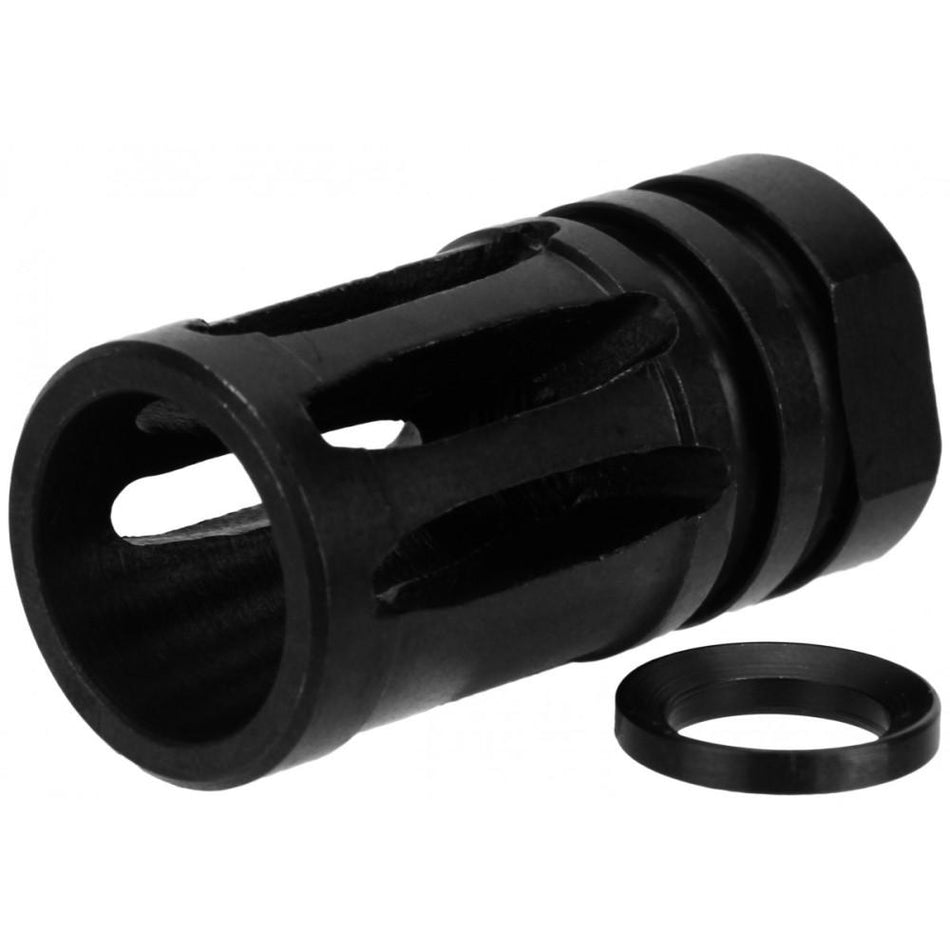 TacFire .30 Cal Steel Bird Cage Muzzle Brake 5/8-24 Thread Black Oxide