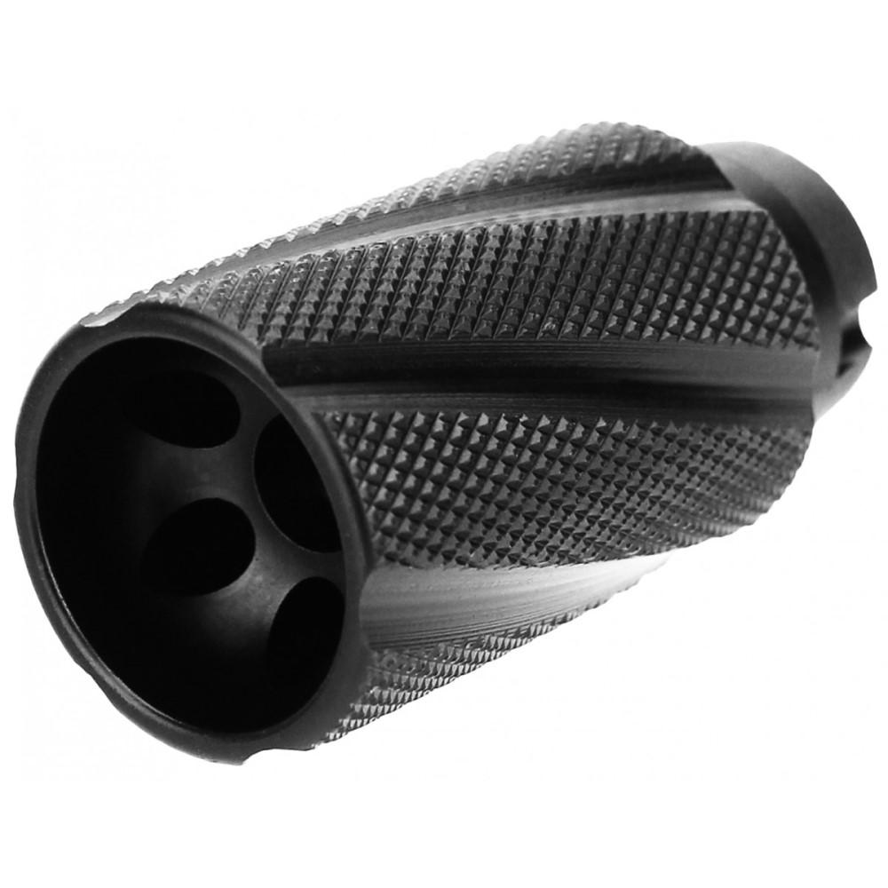 TacFire Linear Compensator Knurled 7.62x39 14x1 LH Flash & Concussion Forwarder Black