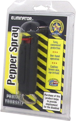 PSP Pepper Spray Half Ounce Black Hard Case Key Ring Included