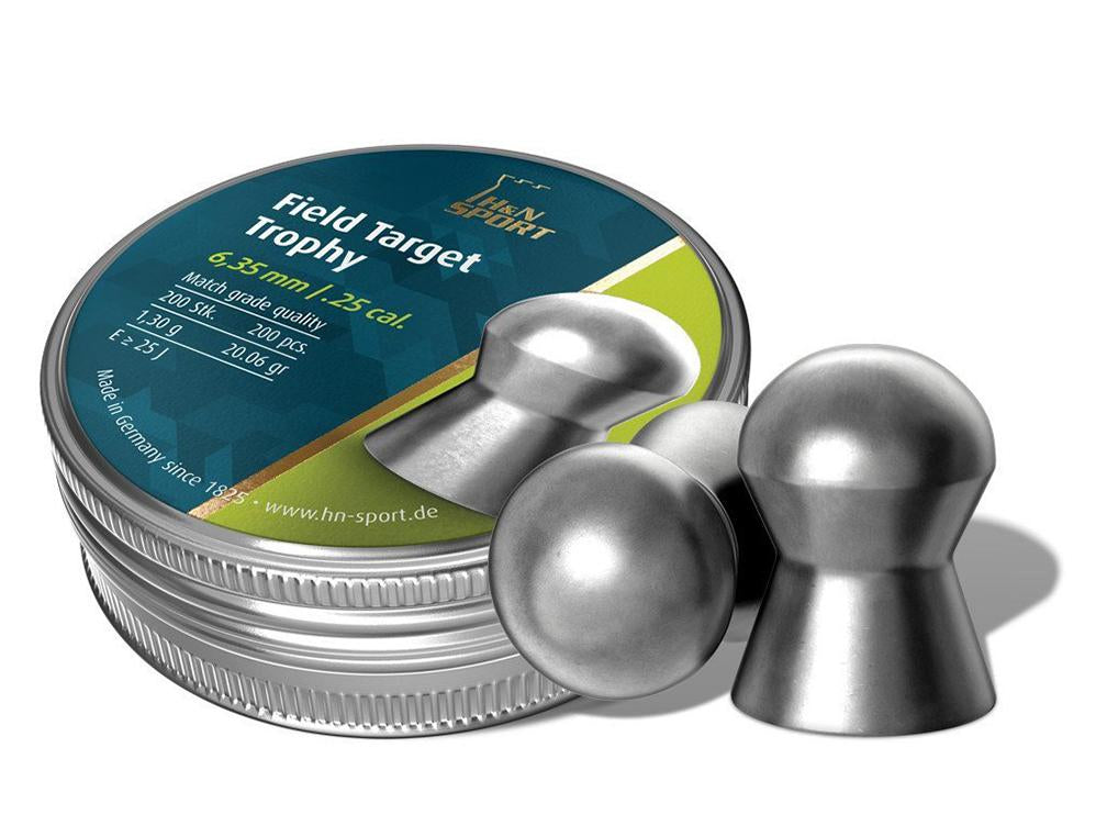 H&N Field Target Trophy .25 Cal 20.06 Grain Lead Pellets 200 Per Tin
